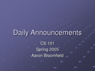 Daily Announcements