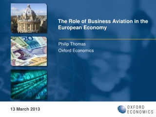 The Role of Business Aviation in the European Economy