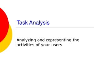 Task Analysis