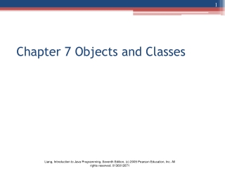 Chapter 7 Objects and Classes