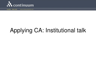 Applying CA: Institutional talk
