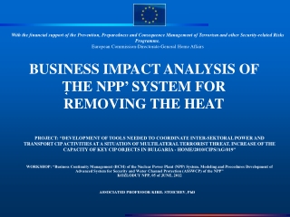 BUSINESS IMPACT ANALYSIS OF THE NPP ’  SYSTEM FOR REMOVING THE HEAT