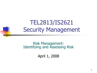 TEL2813/IS2621  Security Management