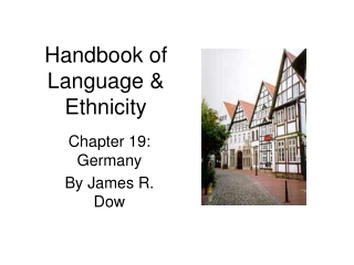 Handbook of Language &amp; Ethnicity