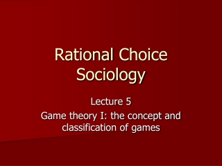 Rational Choice Sociology