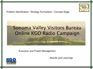 Sonoma Valley Visitors Bureau Online KGO Radio Campaign