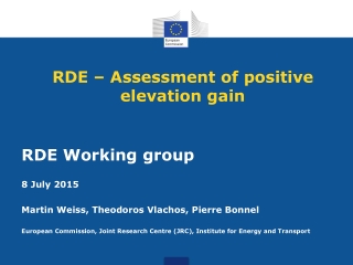 RDE – Assessment of positive elevation gain