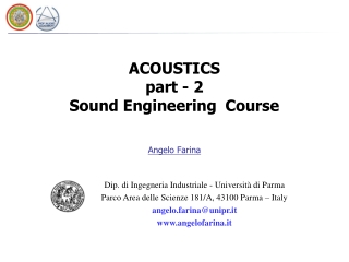 ACOUSTICS part - 2  Sound Engineering  Course