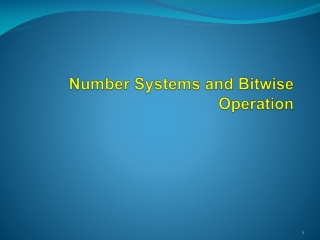 Number Systems and Bitwise Operation