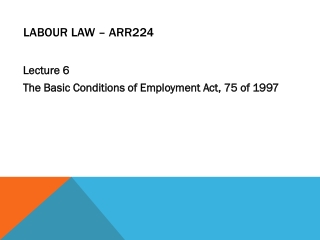 Labour Law – ARR224