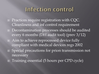 Infection control