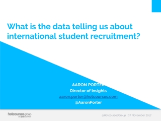 What is the data telling us about international student recruitment?
