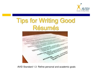 Tips for Writing Good Résumés