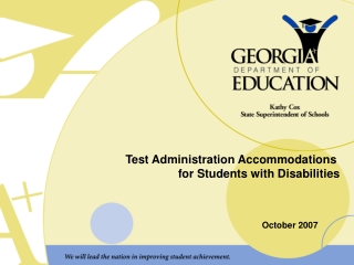 Test Administration Accommodations  for Students with Disabilities