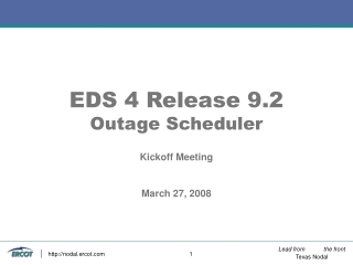 EDS 4 Release 9.2 Outage Scheduler