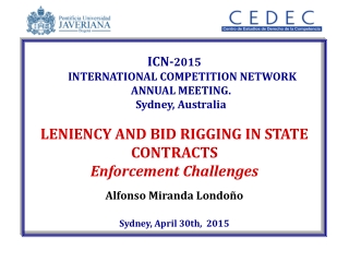 ICN- 2015  INTERNATIONAL COMPETITION NETWORK ANNUAL MEETING.  Sydney, Australia