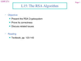 L15: The RSA Algorithm