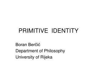 PRIMITIVE  IDENTITY