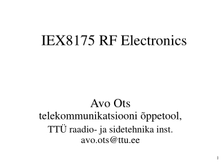 IEX8175 RF Electronics