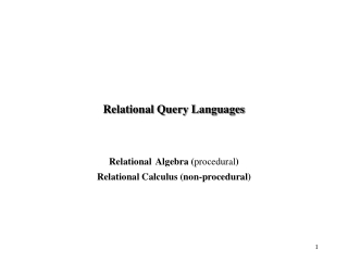 Relational Query Languages