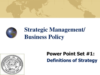 Strategic Management/ Business Policy