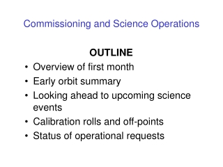 Commissioning and Science Operations