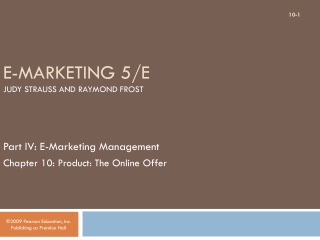 E-Marketing  5/E Judy  Strauss and  Raymond Frost