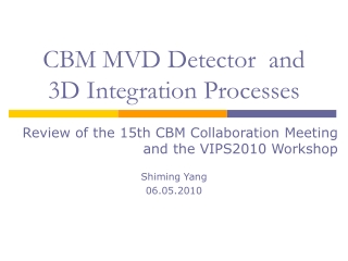 CBM MVD Detector  and 3D Integration Processes