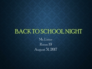 Back to School Night