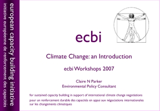 Climate Change: an Introduction ecbi Workshops 2007 Claire N Parker