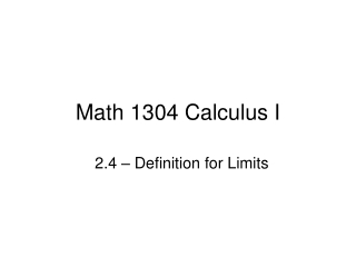 Math 1304 Calculus I