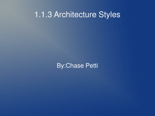 1.1.3 Architecture Styles