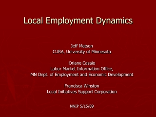 Local Employment Dynamics