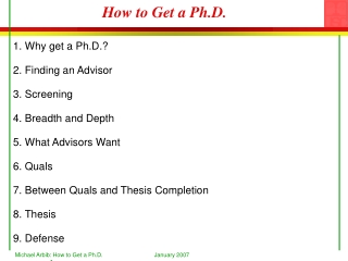 How to Get a Ph.D.