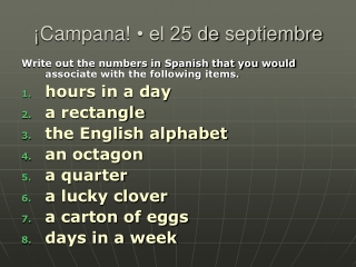 ¡ Campana ! • el 25 de  septiembre