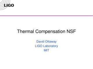 Thermal Compensation NSF