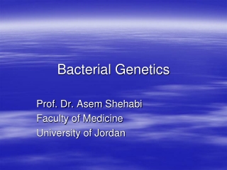 Bacterial Genetics