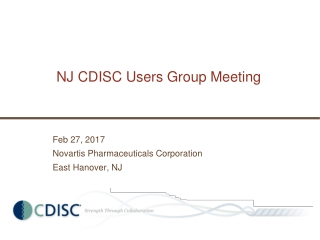 NJ CDISC Users Group Meeting