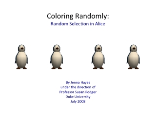 Coloring Randomly: Random Selection in Alice