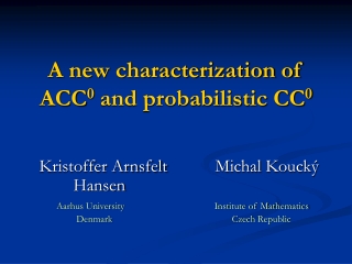 A new characterization of ACC 0  and probabilistic CC 0