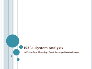 IS351-System Analysis