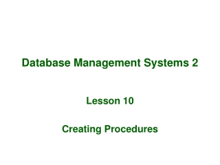 Database Management Systems 2