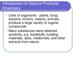 Introduction to Natural Products Chemistry