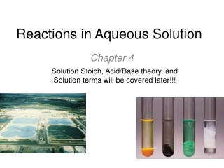 Reactions in Aqueous Solution