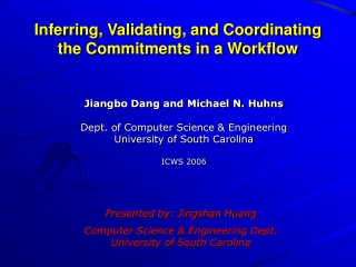 Inferring, Validating, and Coordinating the Commitments in a Workflow