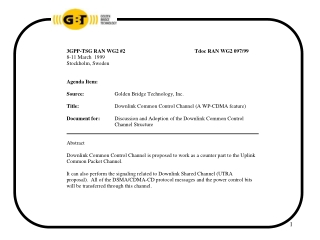 WP-CDMA Distinguishing Features