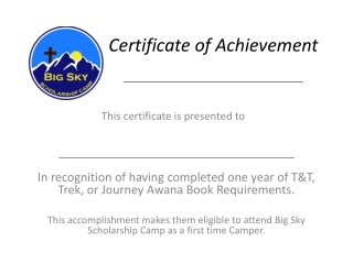 Certificate of Achievement