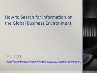 How to Search for Information on the Global Business Environment