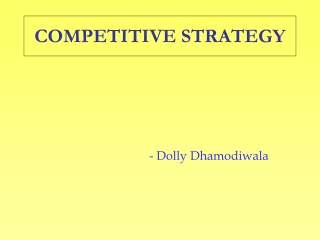 COMPETITIVE STRATEGY