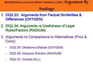 REINSERTING GAS &amp; ESCAPING ANIMALS CASES :  Argument By Analogy